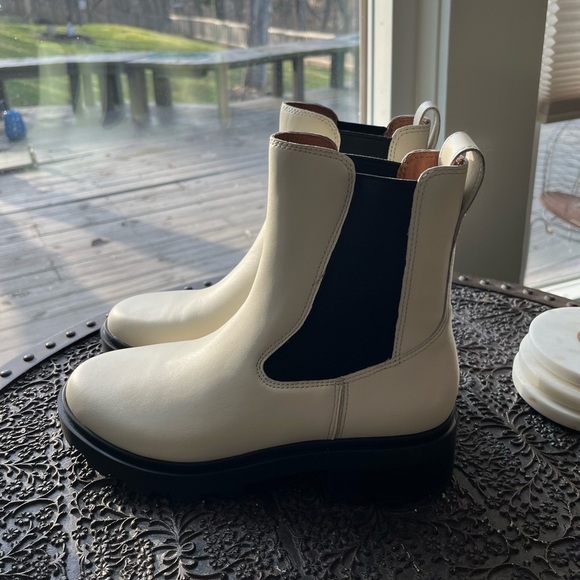 🖤MADEWELL WYCKOFF CHELSEA LUG SOLE LEATHER BOOTS PALE PARCHMENT 8 - Picture 7 of 12